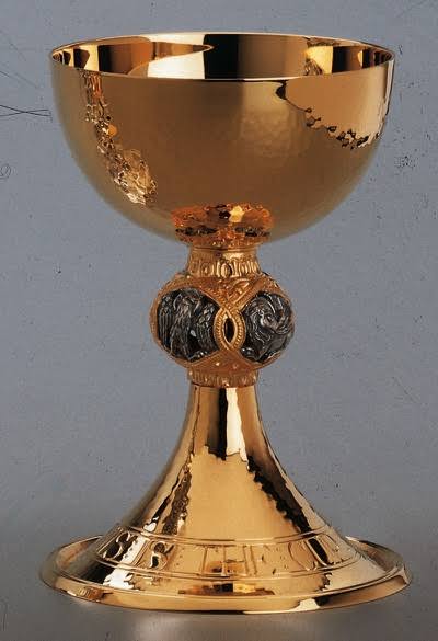 2596 Brass Gold Plate Chalice W/ Bowl Pa