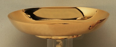 10" Bread Plate Brass Gold Plate