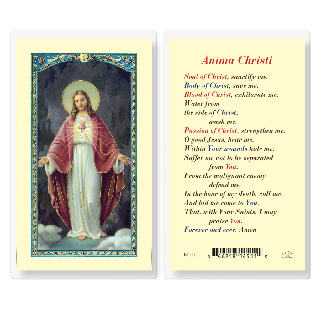 Anima Christi - SHJ Laminated Holy Card