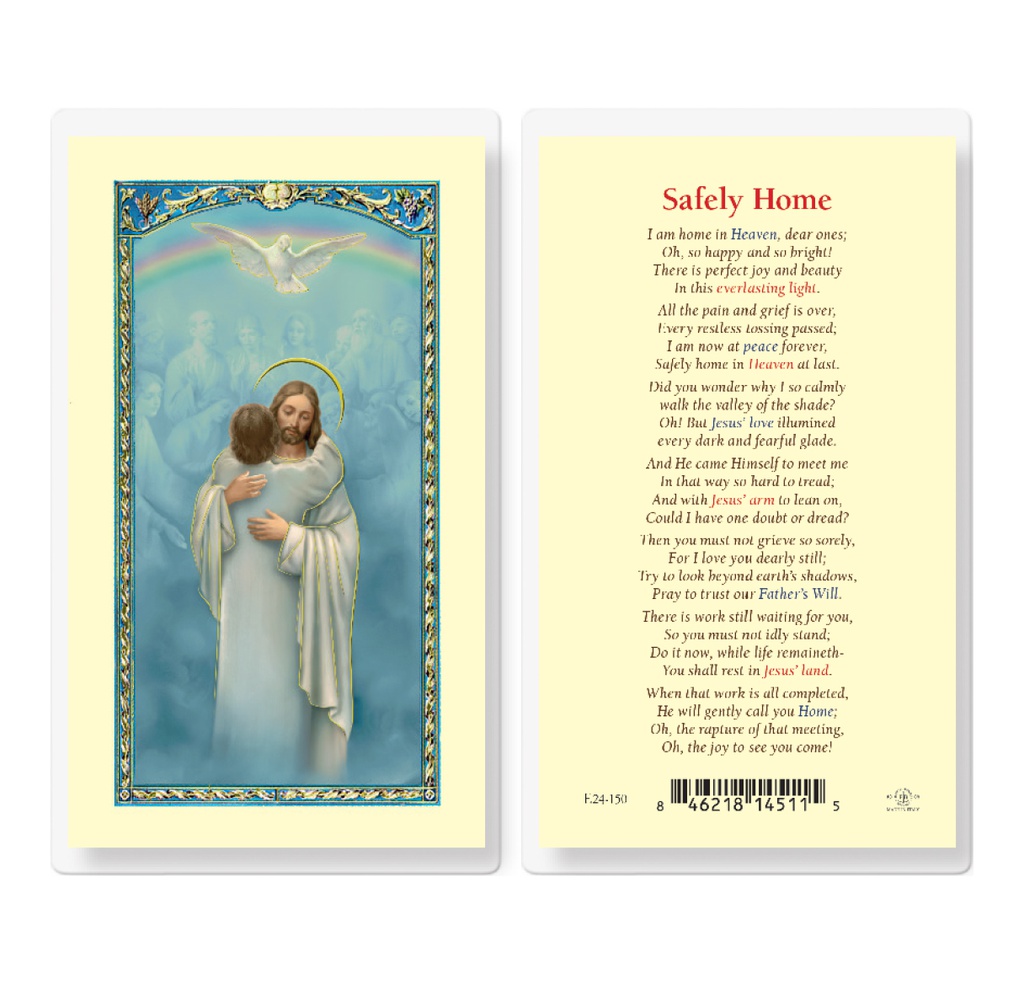 Safely Home Laminated Holy Card