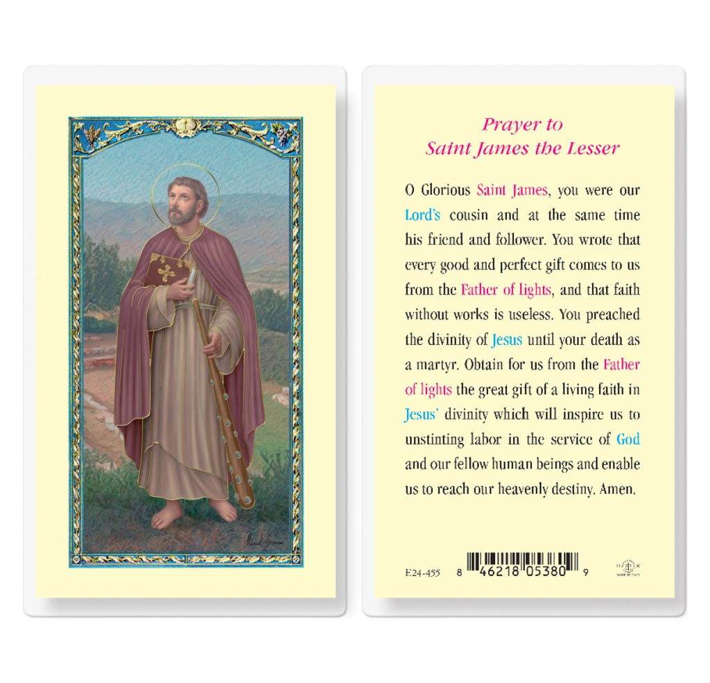 Prayer to Saint James The Less Laminated Holy Card