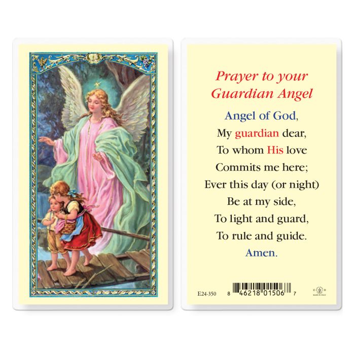 Guardian Angel - Angel of God Laminated Holy Card