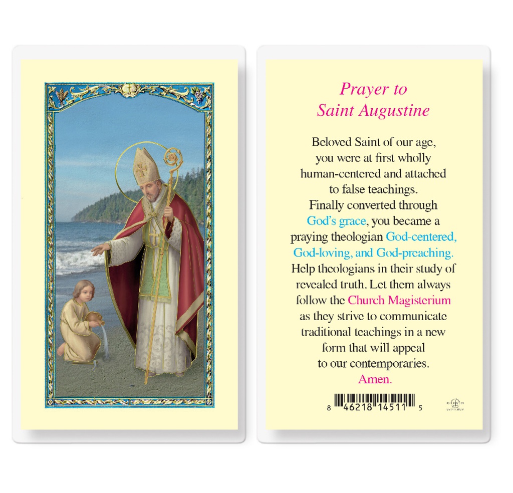 Saint Augustine Prayer laminated Holy Card