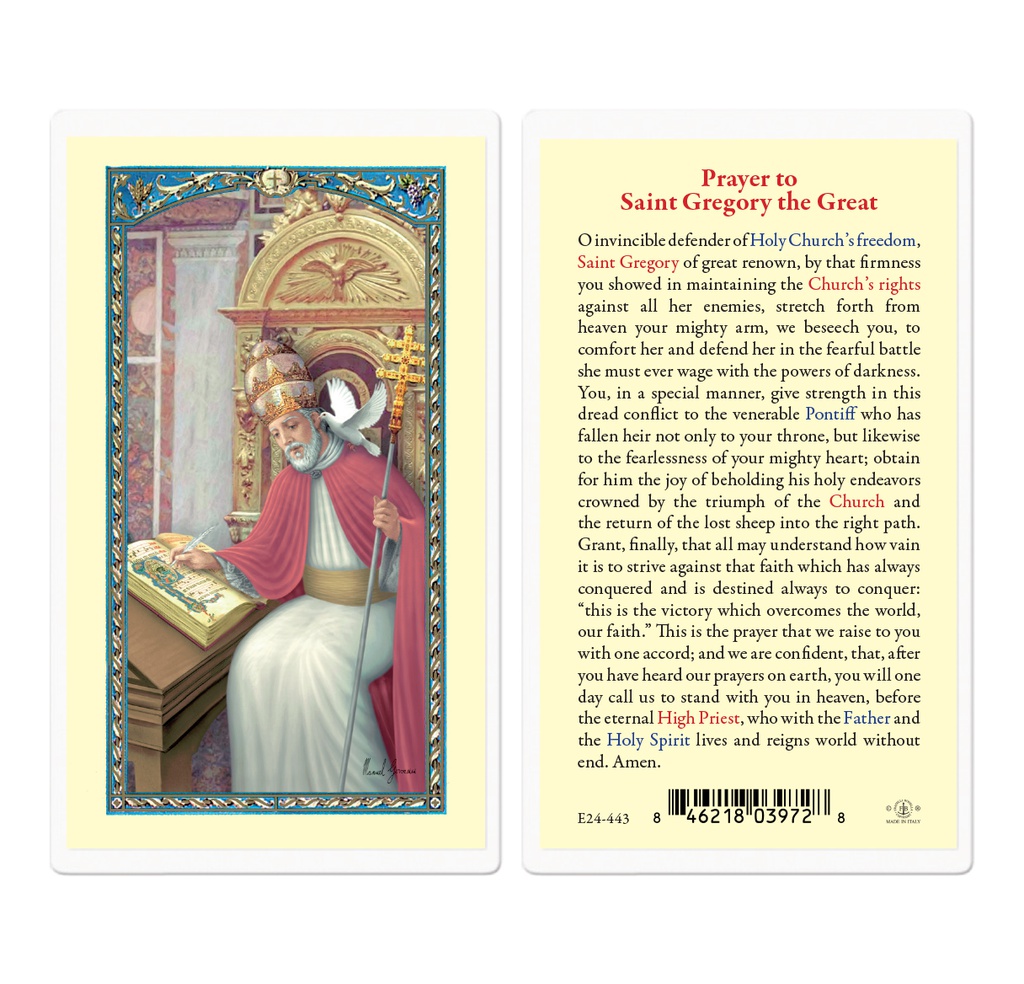 Saint Gregory The Great Laminated Holy Card