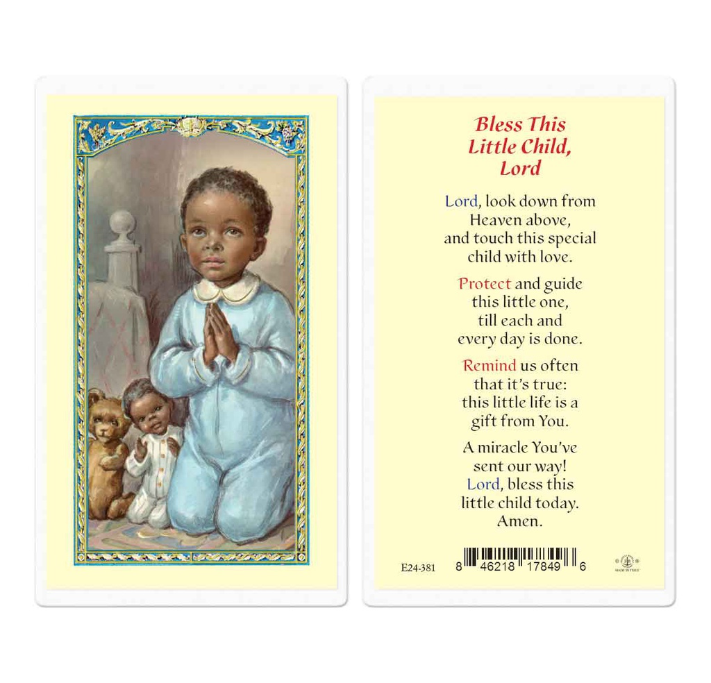 Bless this Child-Boy AFA Laminated Holy Card