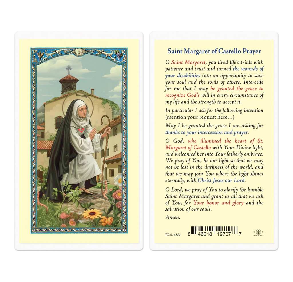 Saint Margaret of Castello Laminated Praying Card