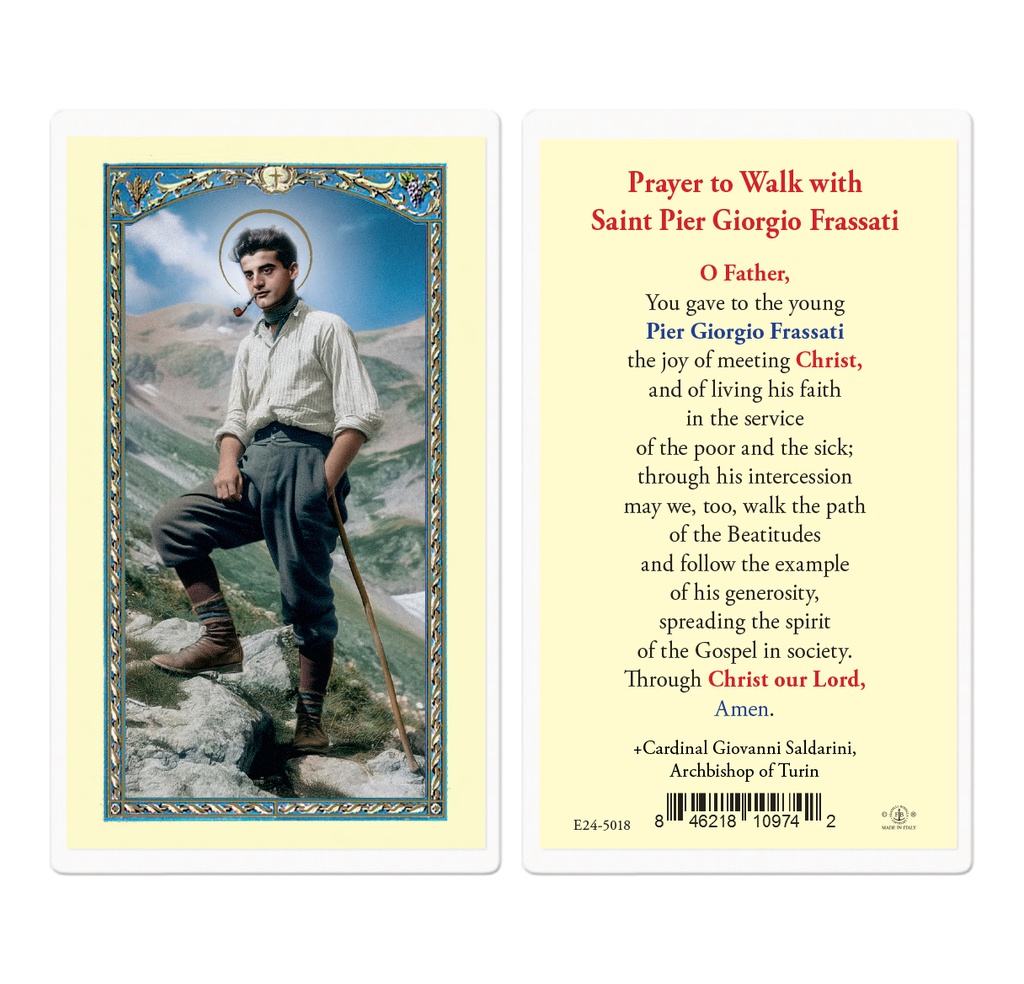 Prayer for St. Pier Giorgio Frassati Laminated Holy Card