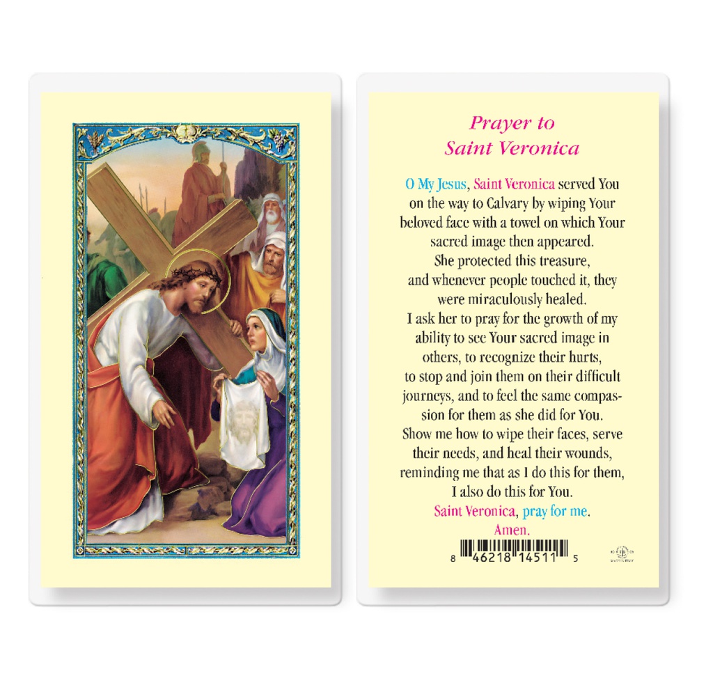 Saint Veronica Laminated Holy Card