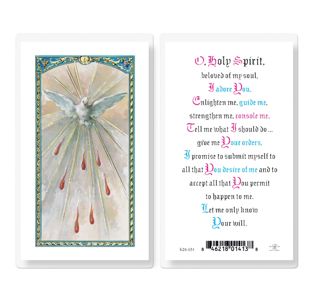 Holy Spirit Prayer Confirmation Laminated Holy Card