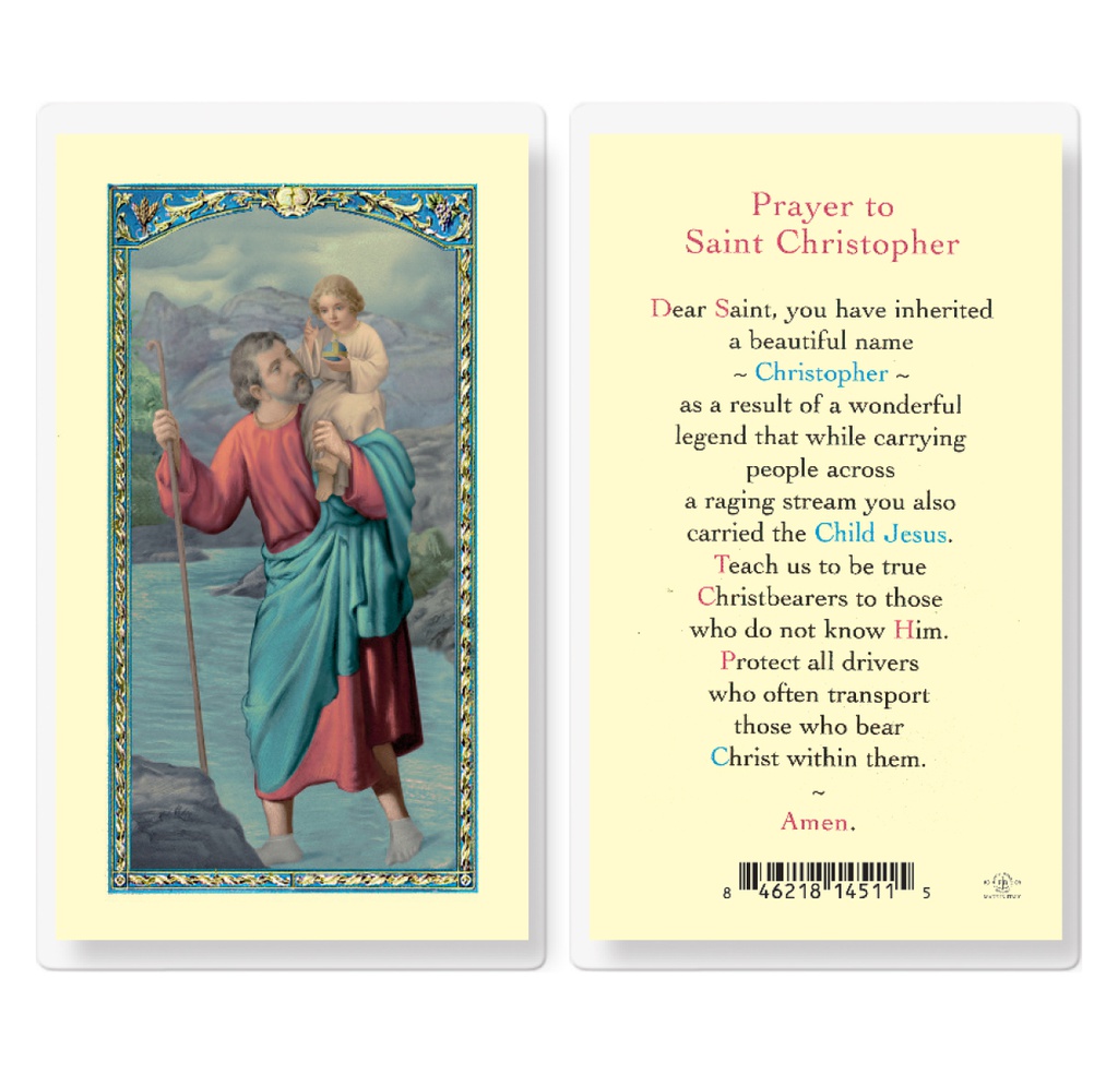 Saint Christopher Laminated Holy Card