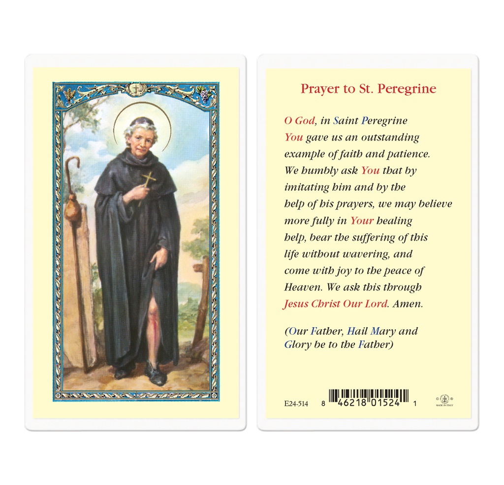 Saint Peregrine Laminated Holy Card