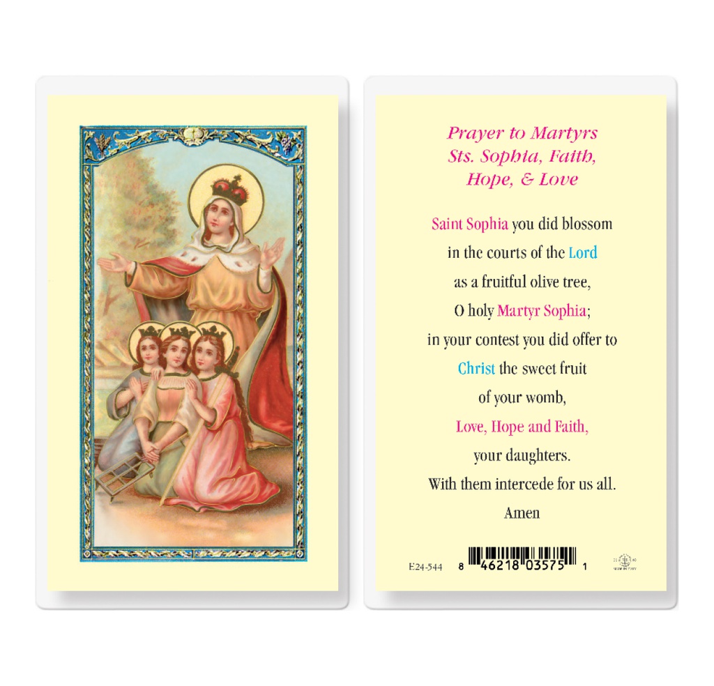 Saint Sophia Laminated Holy Card