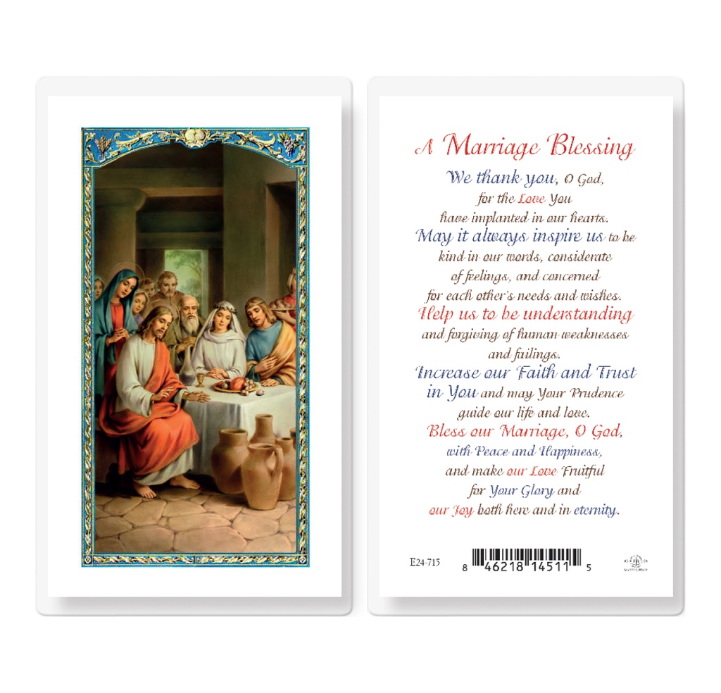 Marriage Blessing Laminated Holy Card