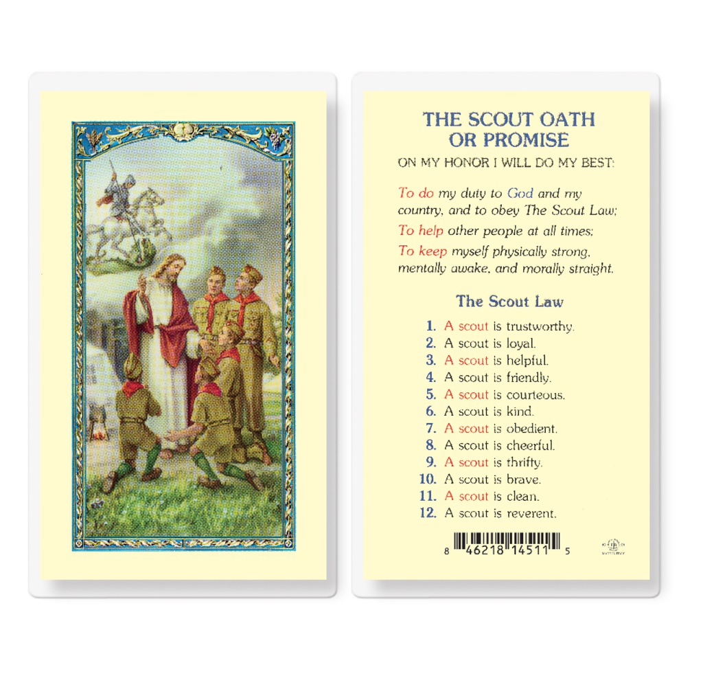 The Boy Scout Oath of Promise Laminated Holy Card