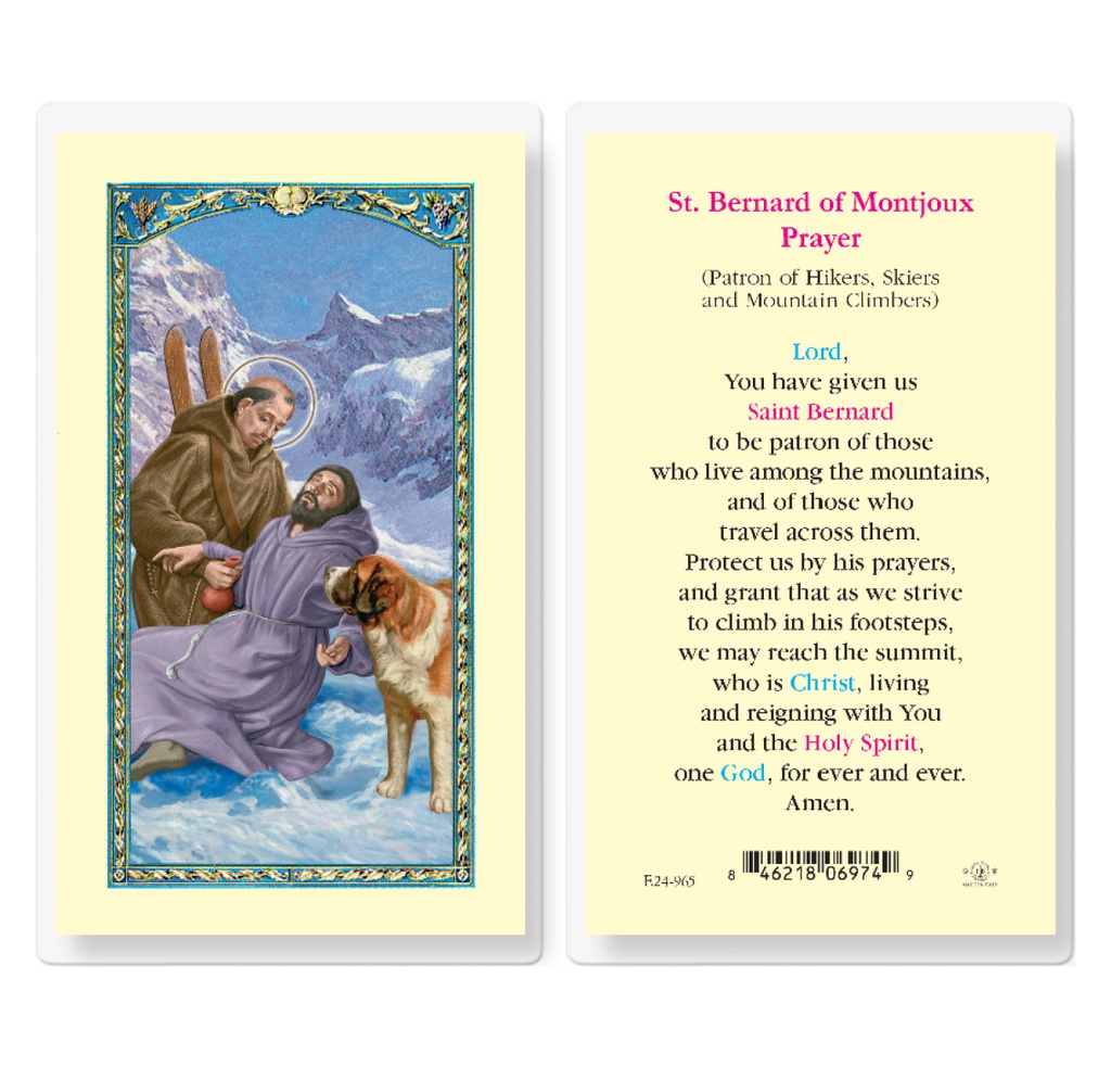 Prayer to Saint Bernard Laminated Holy Card
