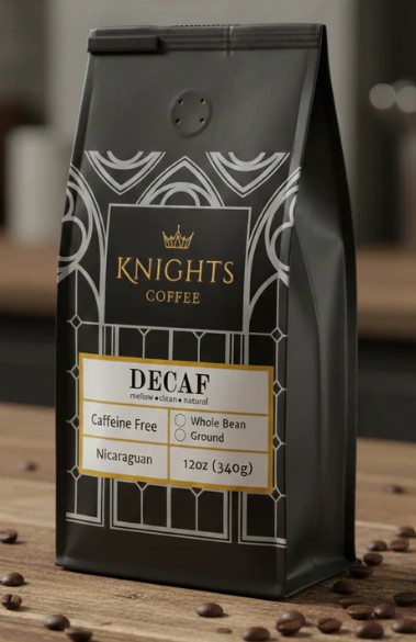 Decaf 12oz Ground - Knights Coffee