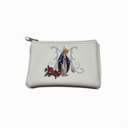 Our Lady of Grace Zipper Rosary Pouch - White