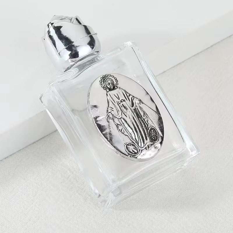 15ml Glass Holy Water Bottle -  Miraculous Medal