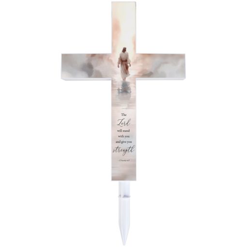 “Strength” Solar Cross Stake