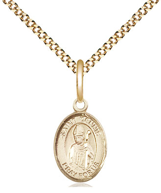 14kt Gold Filled Saint Dennis Pendant on a 18 inch Gold Plate Light Curb chain