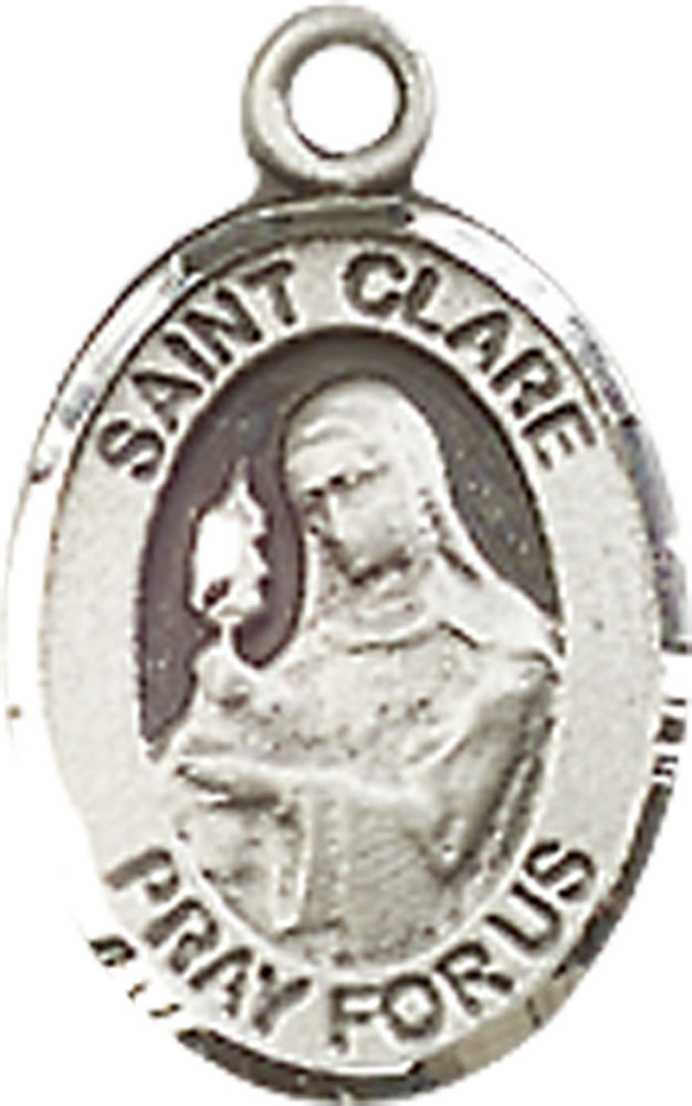 Sterling Silver Saint Clare of Assisi Medal