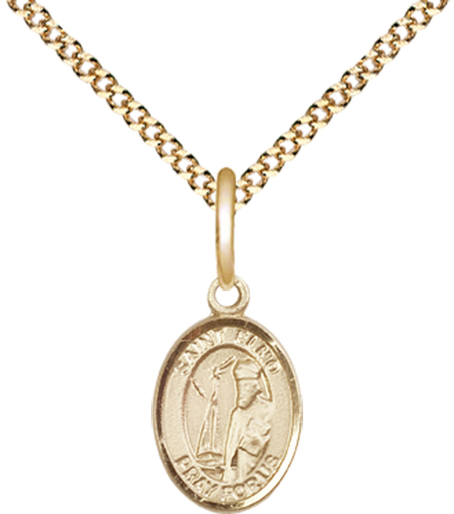 14kt Gold Filled Saint Elmo Pendant on a 18 inch Gold Plate Light Curb chain