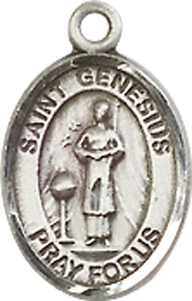 Sterling Silver Saint Genesius of Rome Medal