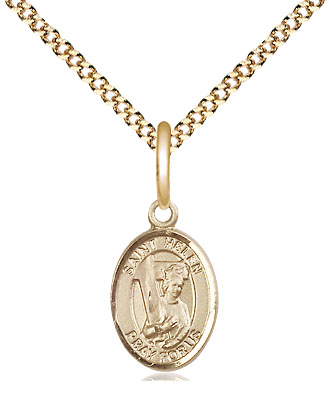 14kt Gold Filled Saint Helen Pendant on a 18 inch Gold Plate Light Curb chain