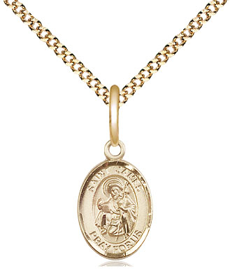 14kt Gold Filled Saint James the Greater Pendant on a 18 inch Gold Plate Light Curb chain
