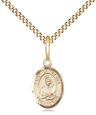 14kt Gold Filled Saint Lawrence Pendant on a 18 inch Gold Plate Light Curb chain
