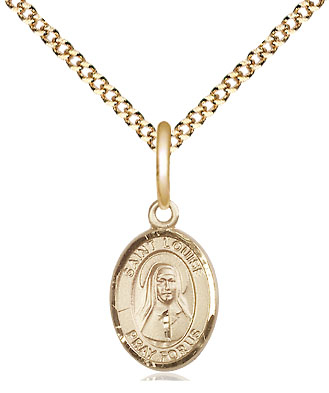 14kt Gold Filled Saint Louise de Marillac Pendant on a 18 inch Gold Plate Light Curb chain