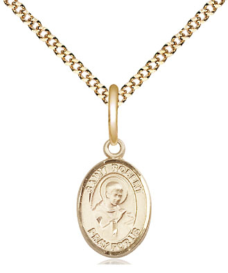 14kt Gold Filled Saint Robert Bellarmine Pendant on a 18 inch Gold Plate Light Curb chain