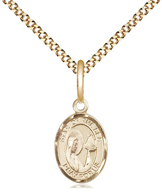 14kt Gold Filled Our Lady Star of the Sea Pendant on a 18 inch Gold Plate Light Curb chain