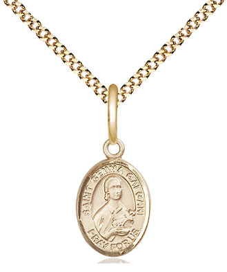 14kt Gold Filled Saint Gemma Galgani Pendant on a 18 inch Gold Plate Light Curb chain