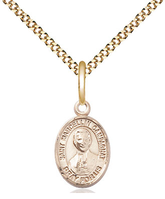 14kt Gold Filled Saint Marcellin Champagnat Pendant on a 18 inch Gold Plate Light Curb chain