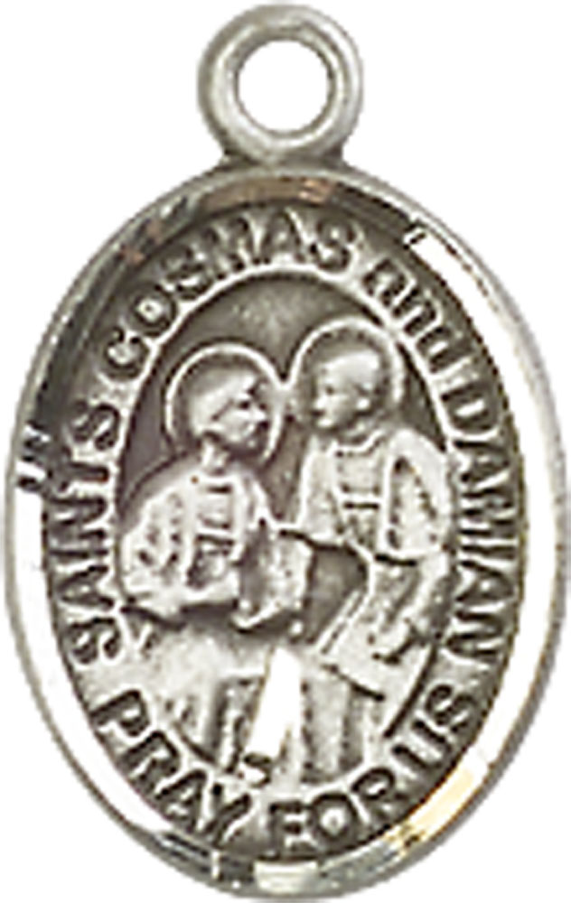 Sterling Silver Saints Cosmas &amp; Damian Medal