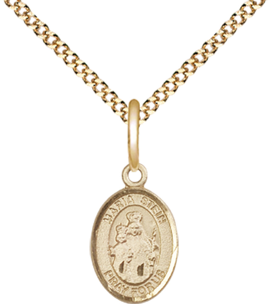 14kt Gold Filled Maria Stein Pendant on a 18 inch Gold Plate Light Curb chain