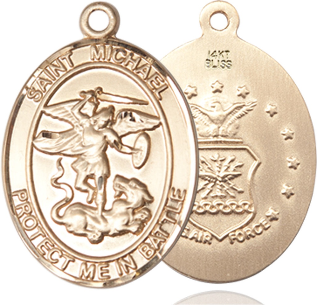 14kt Gold Saint Michael Air Force Medal