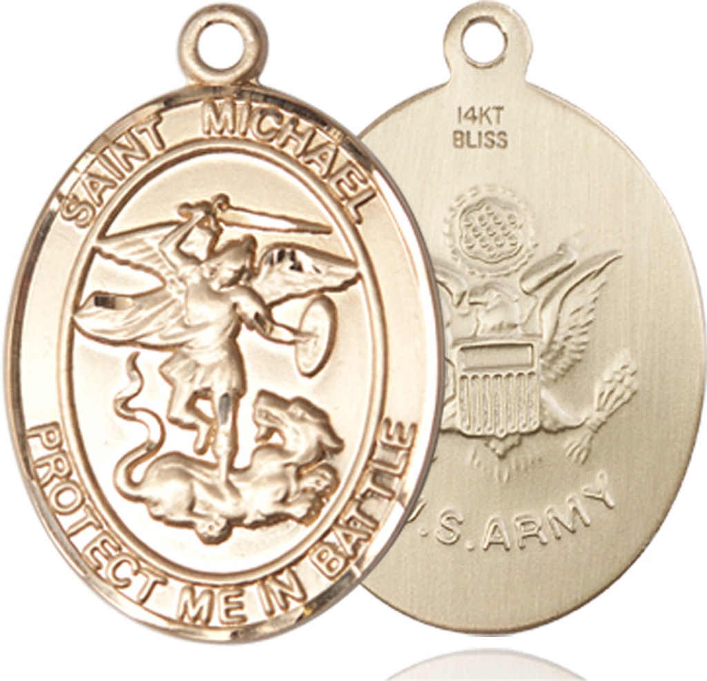 14kt Gold Saint Michael Army Medal