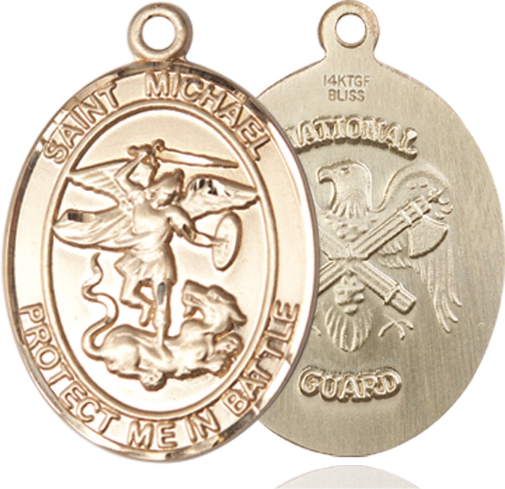 14kt Gold Saint Michael National Guard Medal
