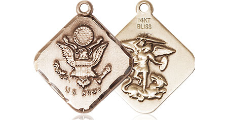 14kt Gold Army Diamond Medal
