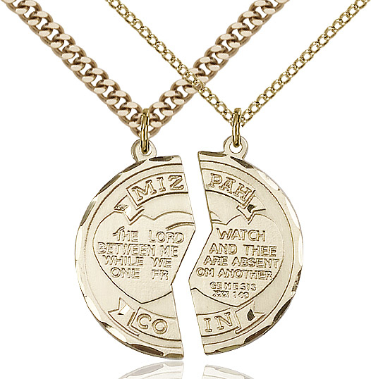 14kt Gold Filled Miz Pah National Guard Pendant on a 18 inch Gold Plate Light Curb chain