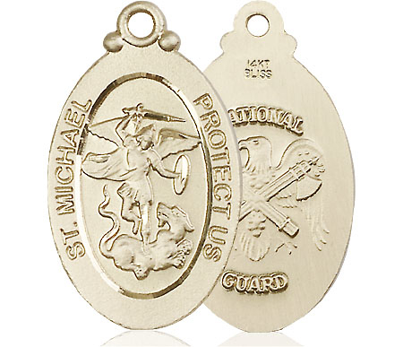 14kt Gold Saint Michael National Guard Medal