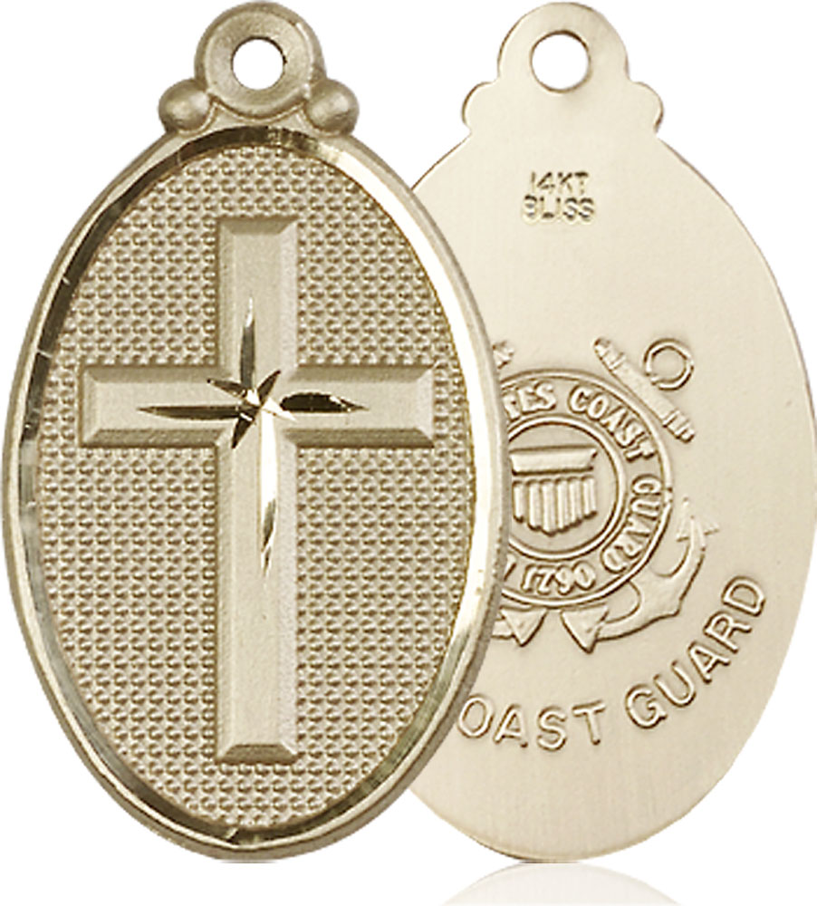 14kt Gold Cross Coast Guard Medal