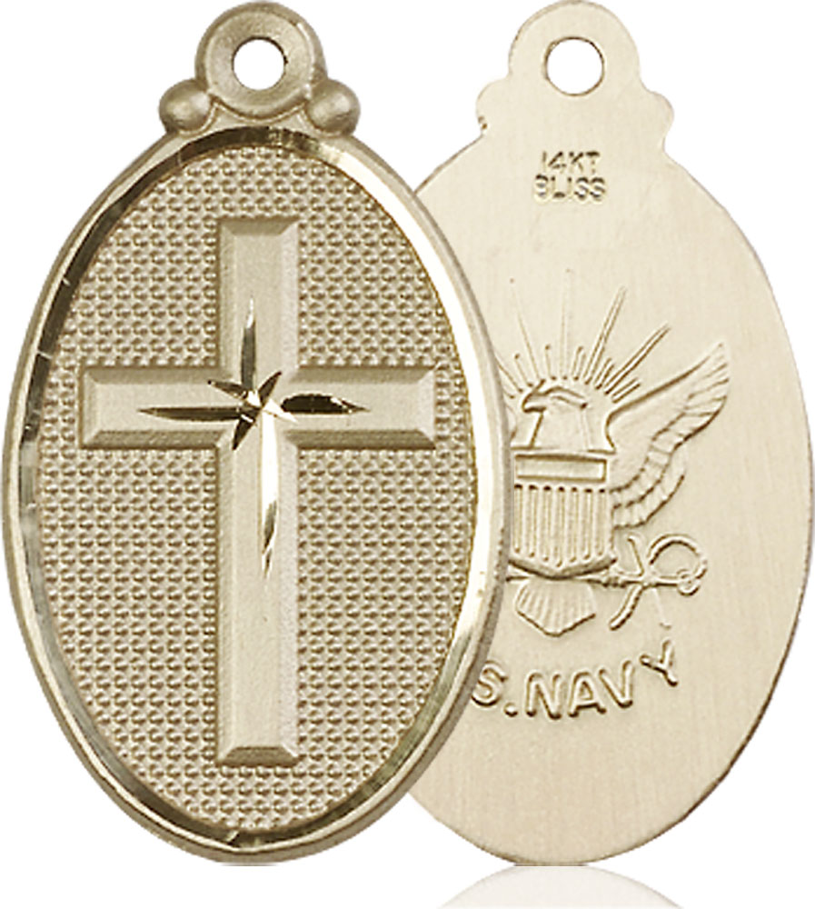 14kt Gold Cross Navy Medal