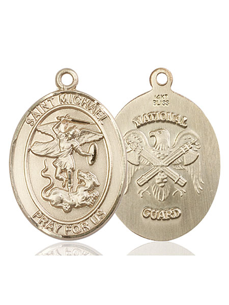 14kt Gold Saint Michael National Guard Medal