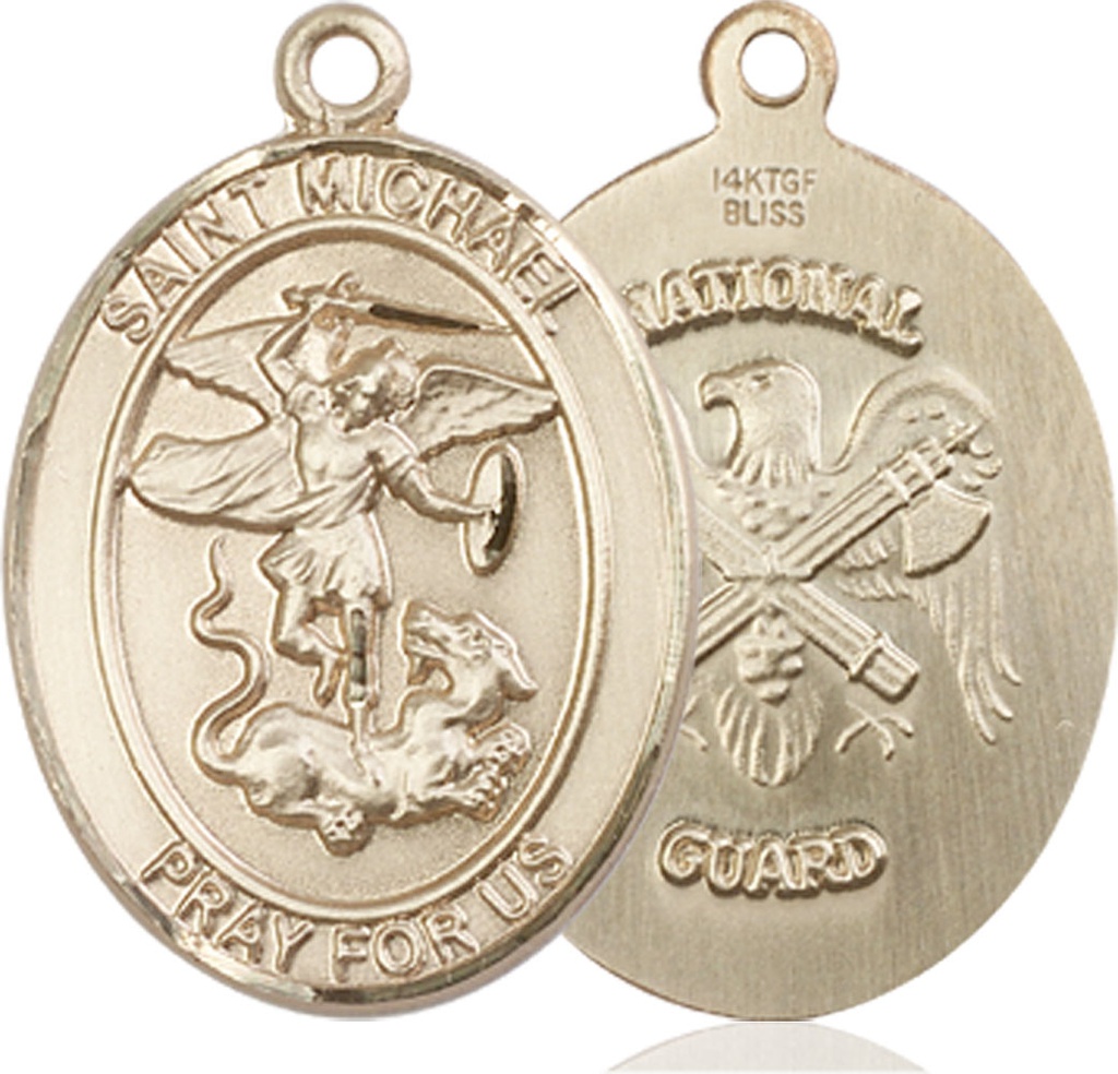 14kt Gold Saint Michael National Guard Medal