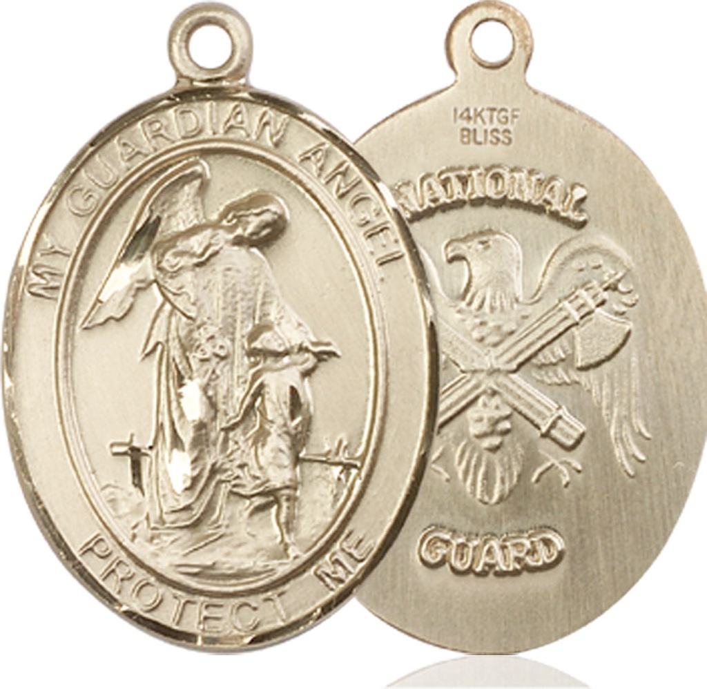 14kt Gold Guardian Angel National Guard Medal
