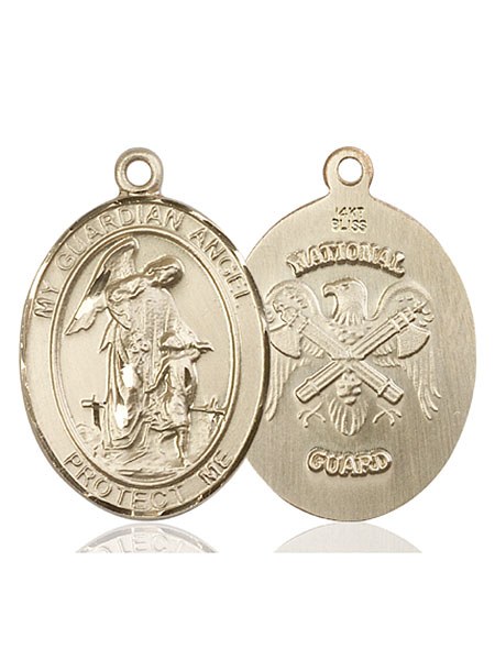 14kt Gold Guardian Angel National Guard Medal