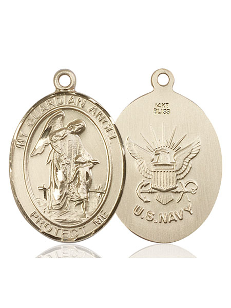 14kt Gold Guardian Angel Navy Medal